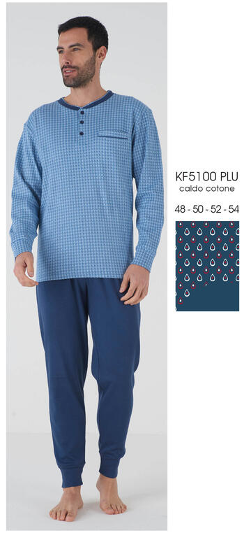 ART. KF5100 PLU- pigiama uomo m/l interlock kf5100 plu - Fratelli Parenti